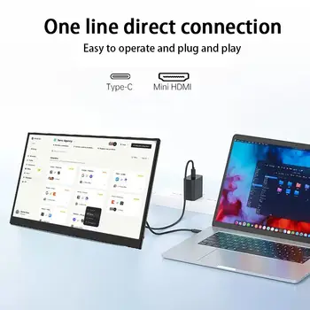 Přenosný herní monitor 21,5/23,8/24,5 palce 100% sRGB 300Cd/m² Druhá obrazovka LCD displej pro MAC/notebook/PC/Xbox/PS5/Switch/Dack 10 nejlepší prodej 24palcový přenosný monitor - №5