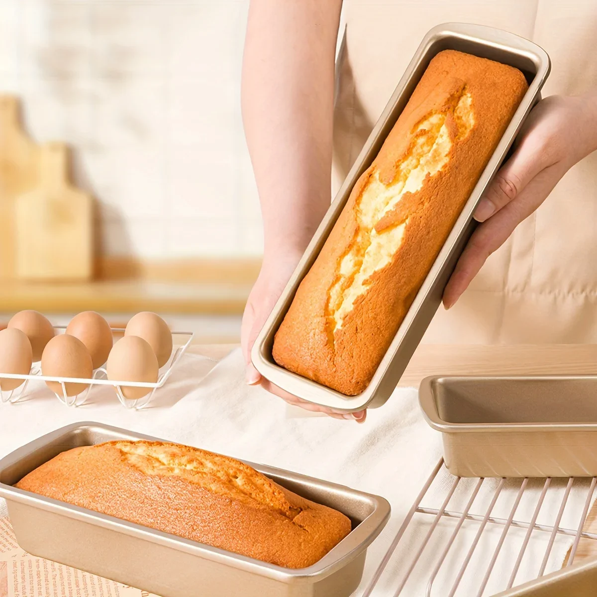 1pc Pound Cake Mold, Long Strip Toast Bread Mold, Non-Stick Bread Box, Baking Tray, Home Tool for Oven Use