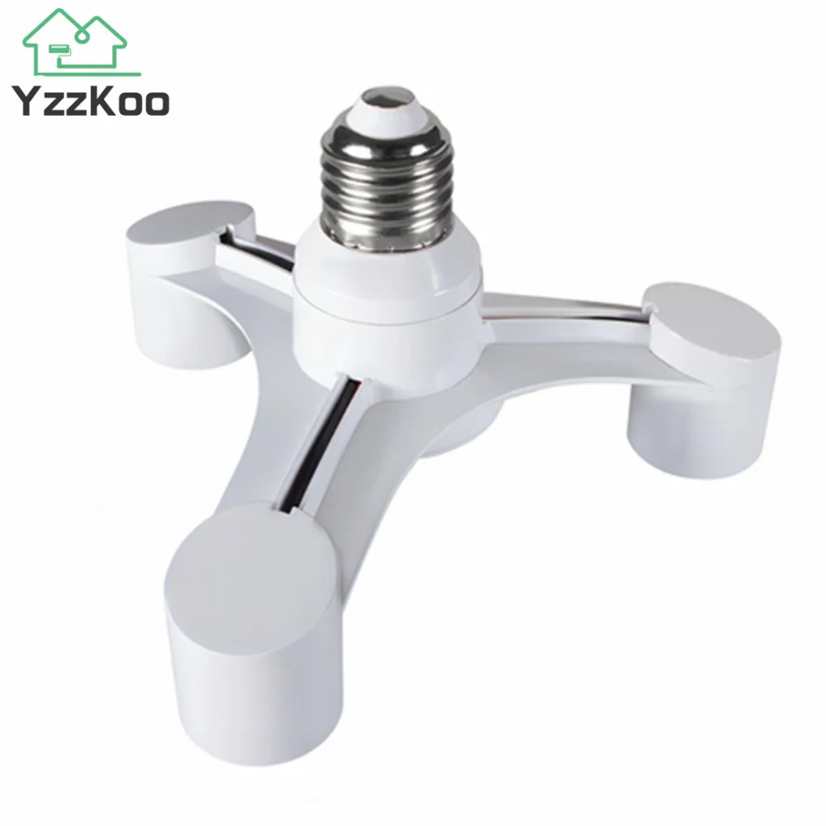 YzzKoo 3 In 1 E27 to 3-E27 Extended LED Lamp Bulbs Socket Splitter Adapter Holder Lamp Bulbs Socket For Photo Studio