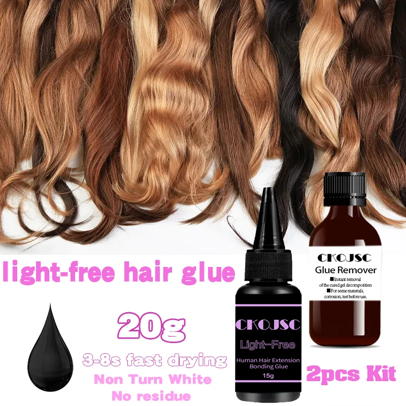 Upgrade Light-free Hair Extension colla parrucca nastro adesivo estensione dei capelli Non Uv Light Gel LED nuova tecnologia colla per capelli umani