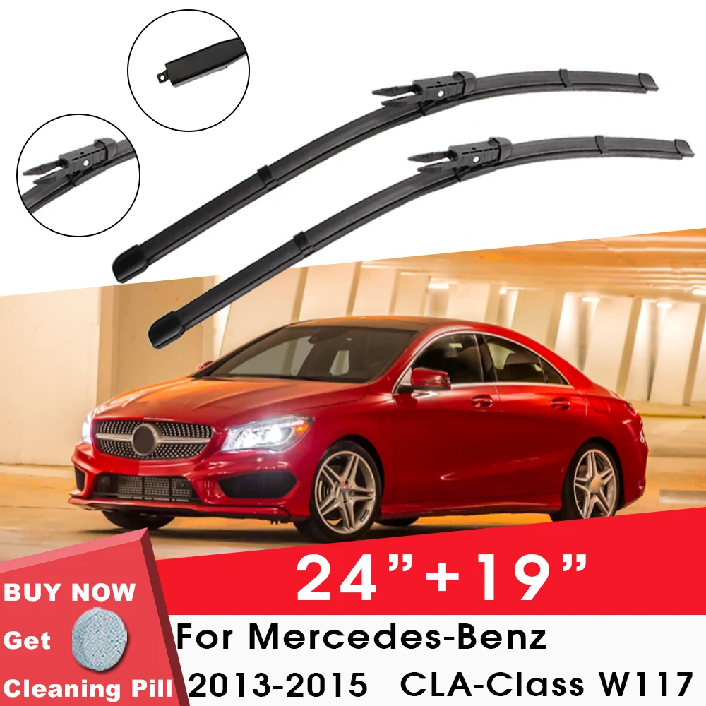 

Car Wiper Front Window Windshield Rubber Silicon Gel Refill For Mercedes-Benz CLA-Class W117 2013-2015 24"+19" Car Accessories