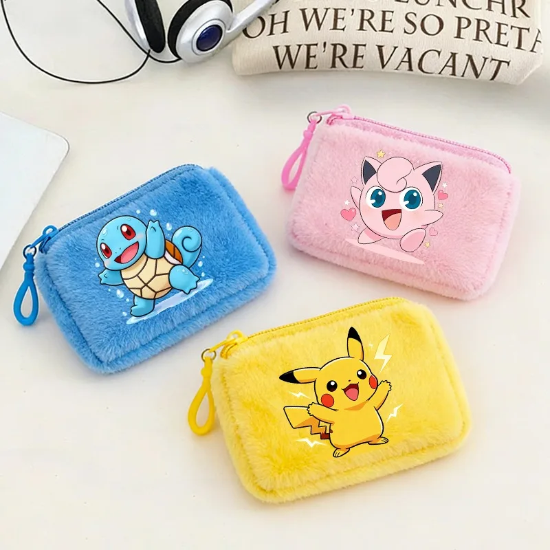 

Pokemons Kids Plushd Coin Purse Cute Cartoon Characters Boys Girls Portable Anime Gift Wallet Man Key Card Zipper Pure Mini Bags
