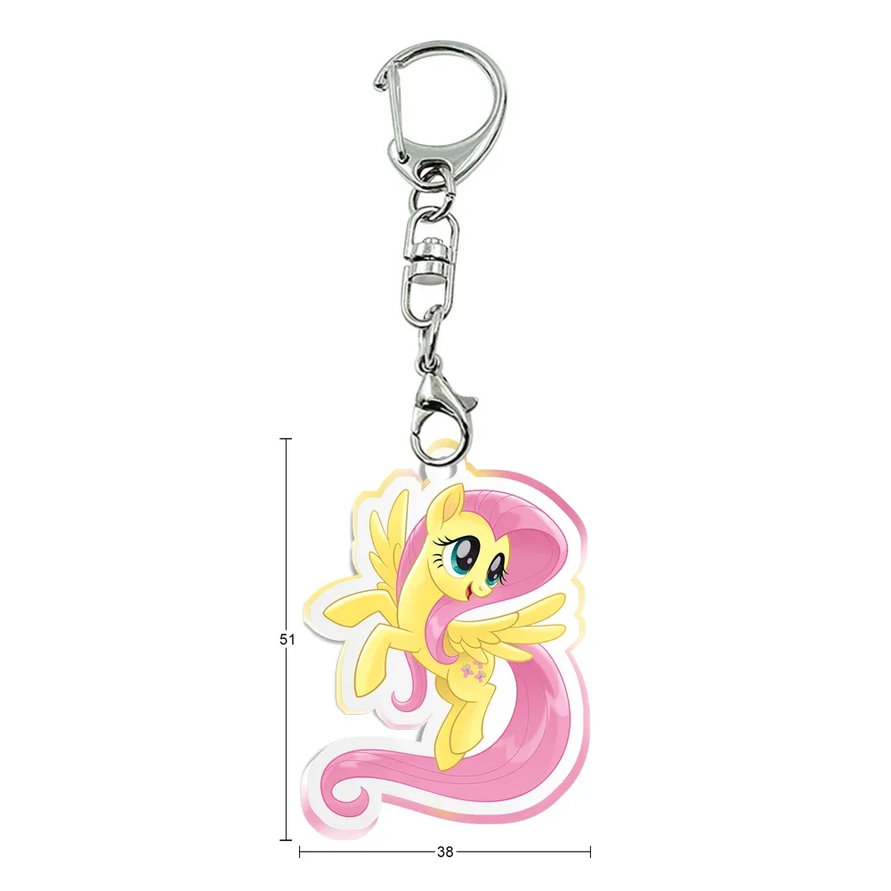 My Little Pony Keychain Acrylic Double Sided Transparent Key Chain Ring Accessories Jewelry For Fans Gift