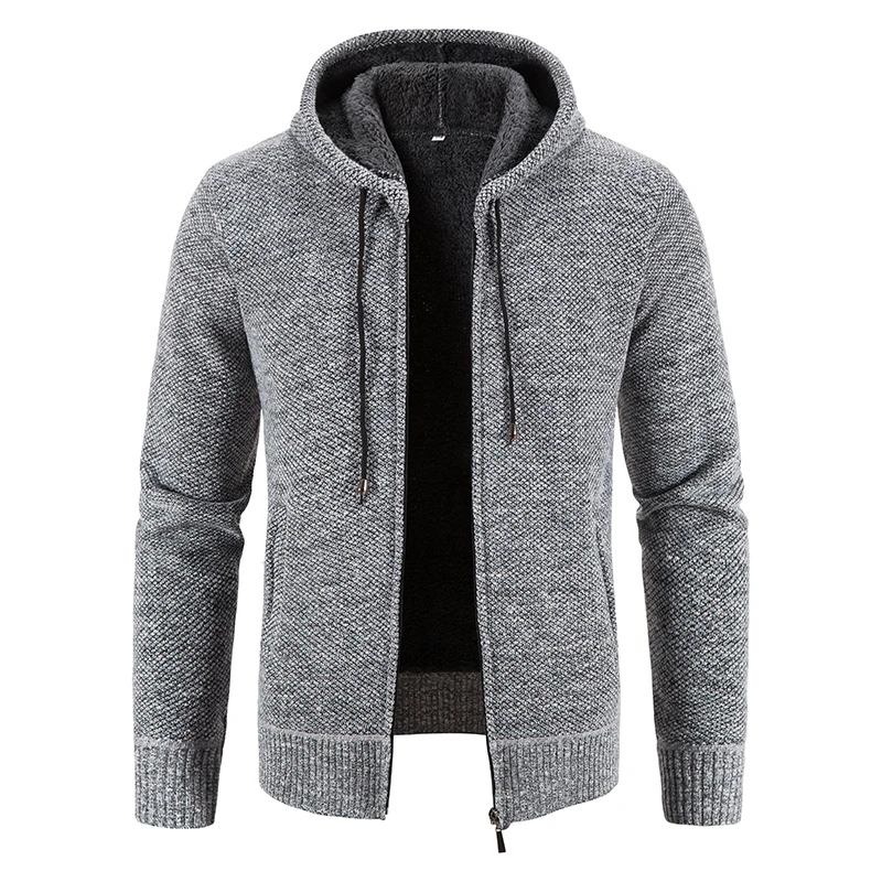 2023Men\'s Cardigans Hooded Sweaters Slim Fit Casual Sweatercoats Jackets Good Quality Men Winter Thicker Warm Cardigans Size 4XL