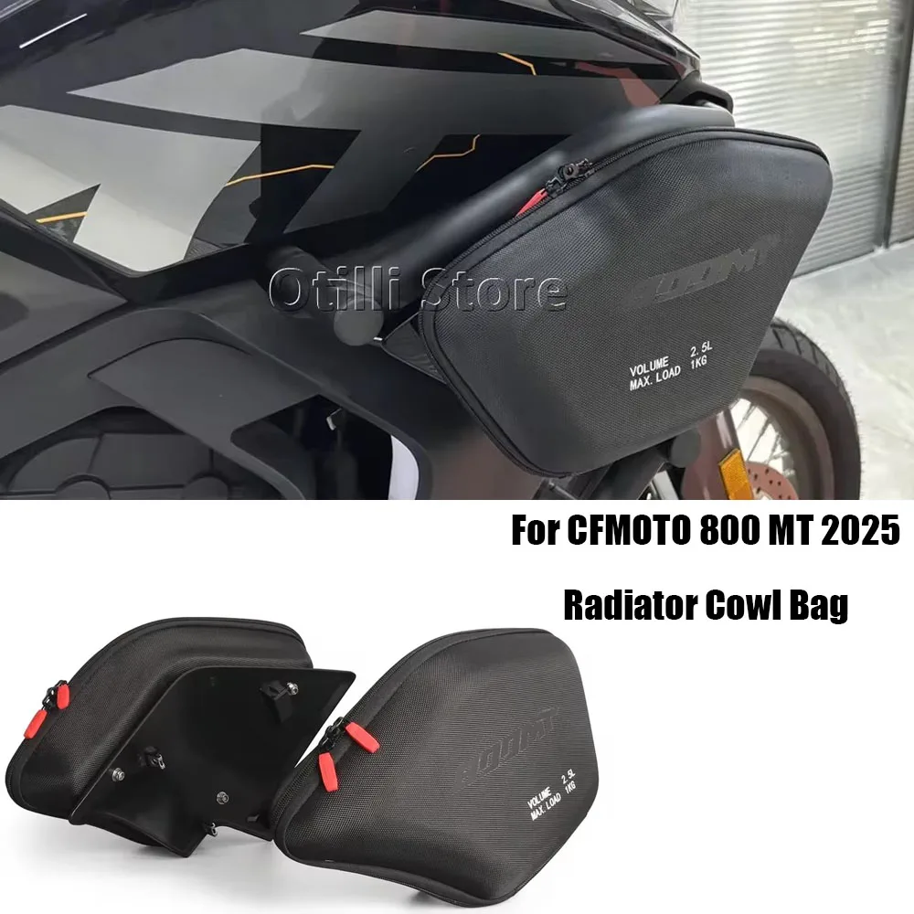  For CFMOTO 800mt 800 MT 2025 Radiator Cowl Bag Side Fairing Tool Storage Bags Motorcycle Accessories 2022-2025