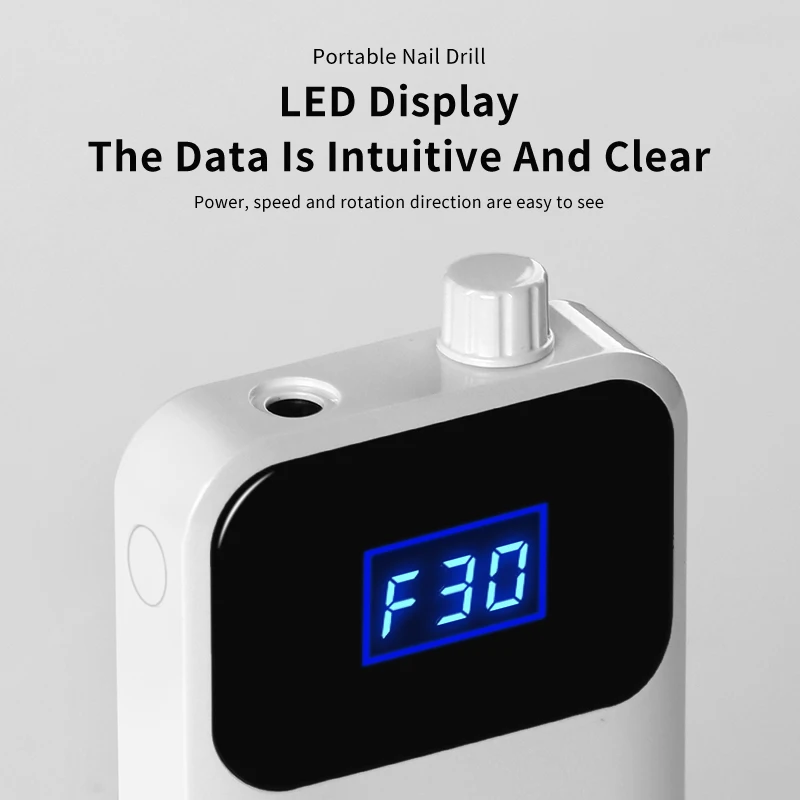 18W Electric Nail Machine 35000RPM Professional Electric Nail Drill Machine Portable Cordless Rechargeable for Salon Tool