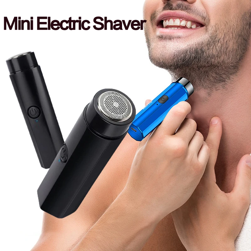 Mini rasoio elettrico per uomo macchina da barba ricaricabile portatile rasoi da uomo viso rasoio da barba coltello da barba macchina da barba