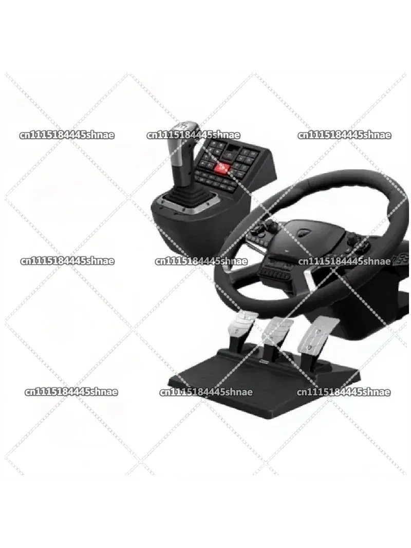 2 Force Feedback Steering Wheel Controller Kit for PC Truck Simulator Gaming