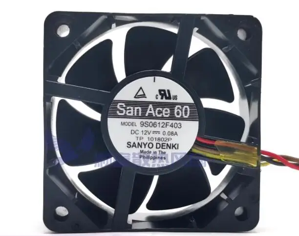 

SANYO DENKI 9S0612F403 DC 12V 0.08A 60x60x25mm 4-Wire Server Cooling Fan