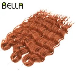 BELLA Anna-Extensions de Cheveux Synthétiques Ondulés pour Femme, Tressage, Ombre Orange, Deep Wave Curl, Twist Crochet Hair, 24