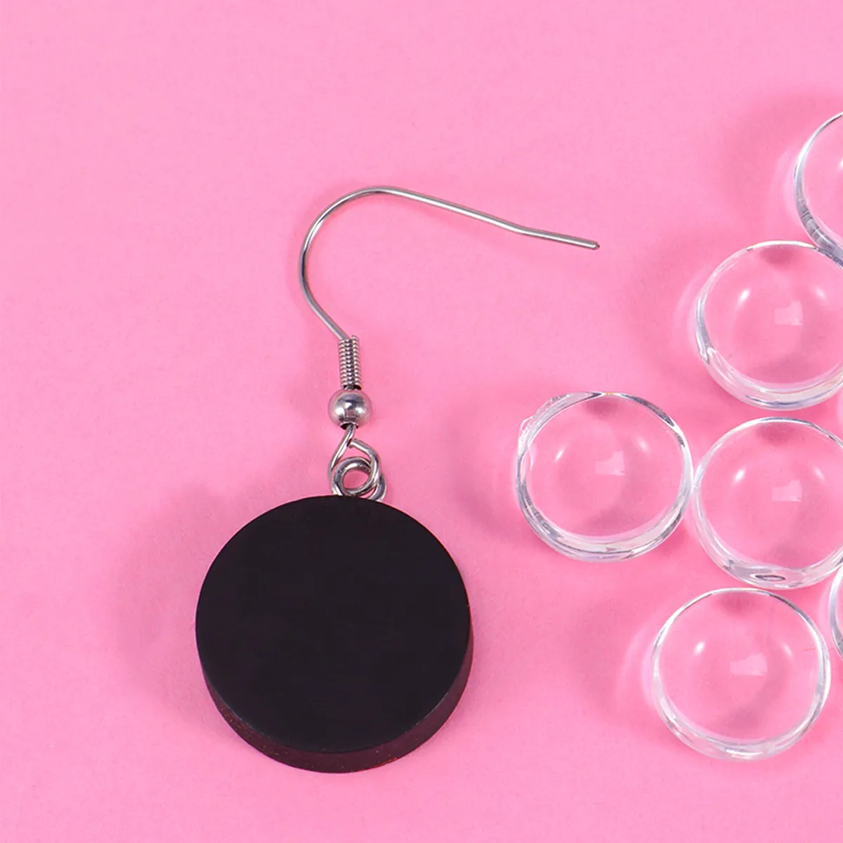 40Pcs Earring Accessories Wooden Round Pendant Trays 12Mm DIY Jewelry Making Bases Cabochon Settings Bezel Blanks