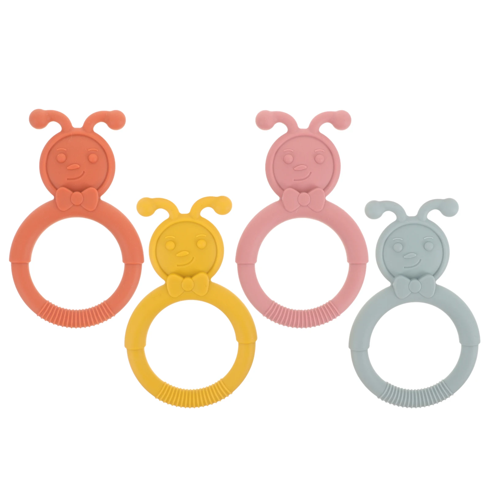 

4 Pcs Caramel Colour Silicone Tooth Molar Toddler Toy Silica Gel Baby Chew Toys