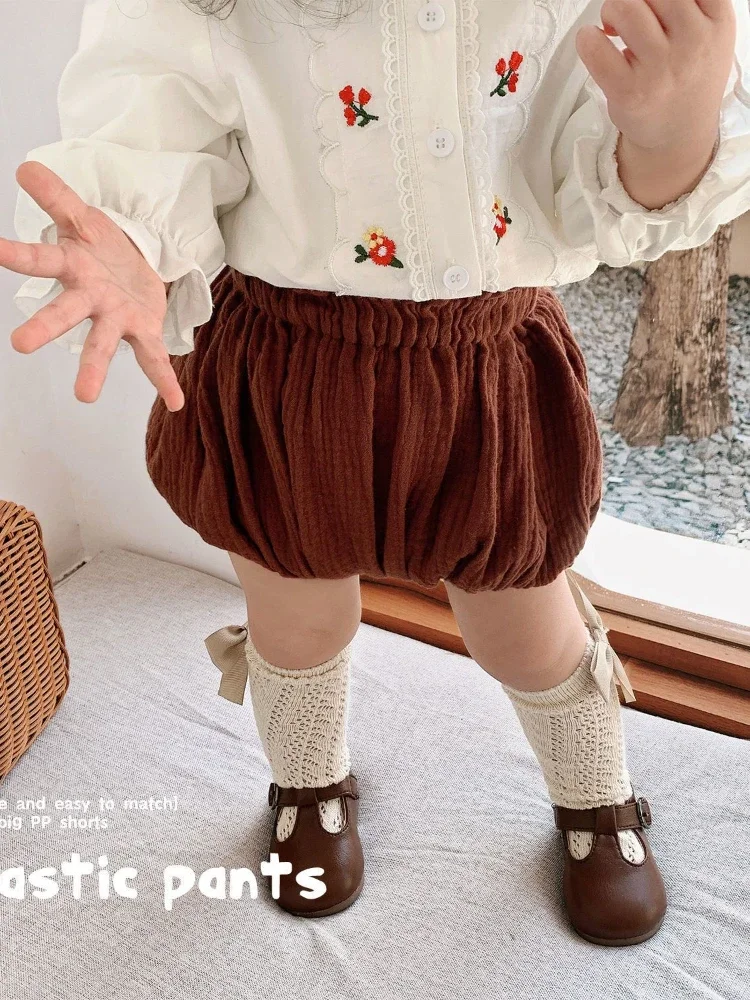 Baby Sommer Shorts niedlichen Kürbis Hosen koreanische Spitze Hosen Brot Hosen Baby Sommer super kurze Hosen