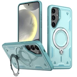 Armor Case for Samsung S25 S24 S23 Ultra Plus A55 A35 A15 Magnetic For Magsafe Wireless Charge 360 Rotate Kickstand Shockproof