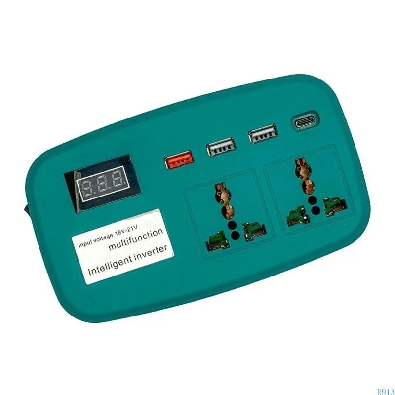 R91A Высокий эффективный инвертор аккумуляторной батареи 18V-21V с 3XUSB+1xType C & зарядной порт