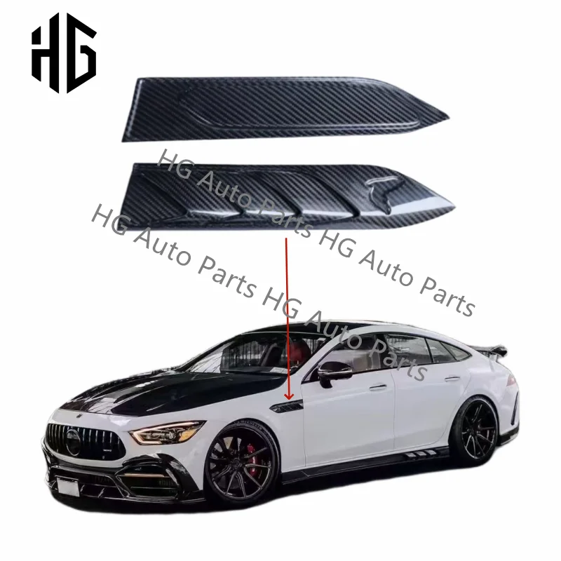 

For Mercedes Benz AMG GT63 GT50 Topcar style Carbon Fiber Front Bumper Fender Vents Cover For AMG GT53 Car Side Fender Fins Part