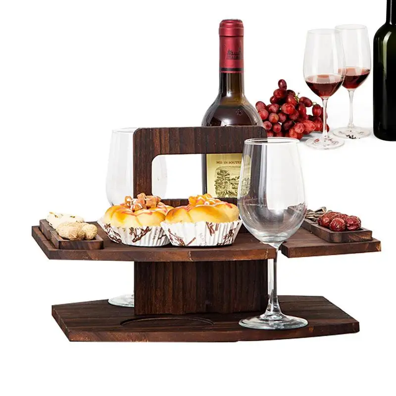 

Beach Picnic Table Detachable Picnic Wine Table Rack Portable Wine Picnic Table Wooden Wine Table Champagne Picnic Snack Table