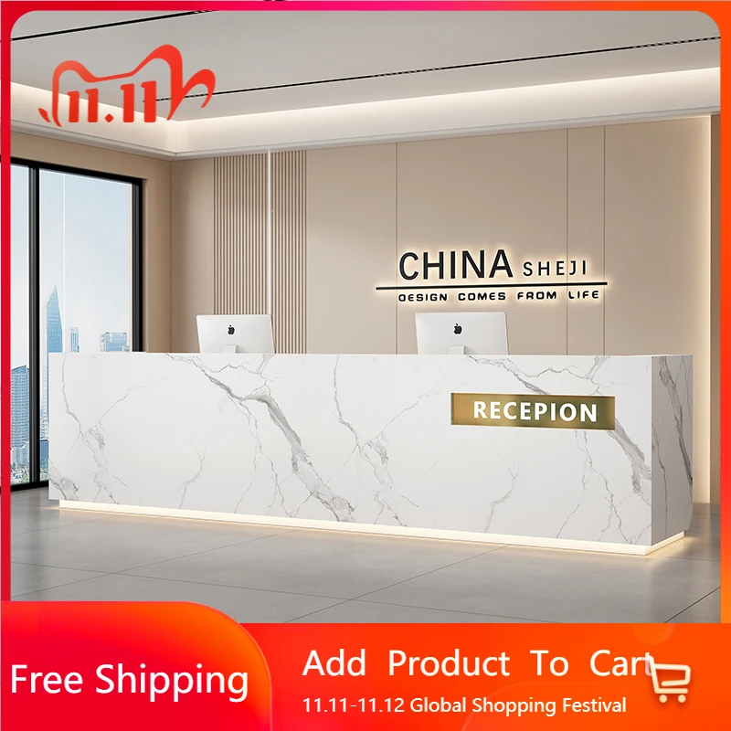 

Modern Design Reception Desks Salon Store Coffee White Welcome Stands Reception Desks Counter Minimal Schreibtisch Furniture