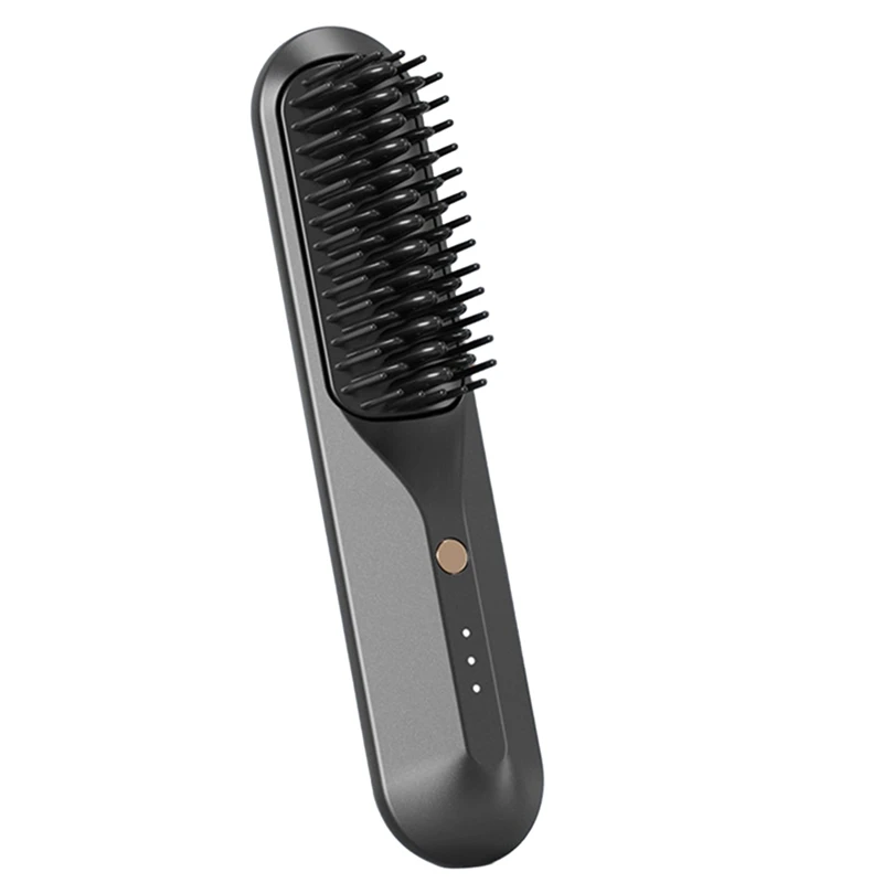 Rechargeable Hot Comb Cordless Hair Brush Straightener Heat Pressing Combs Electric Comb Anti Burn Fast Heating