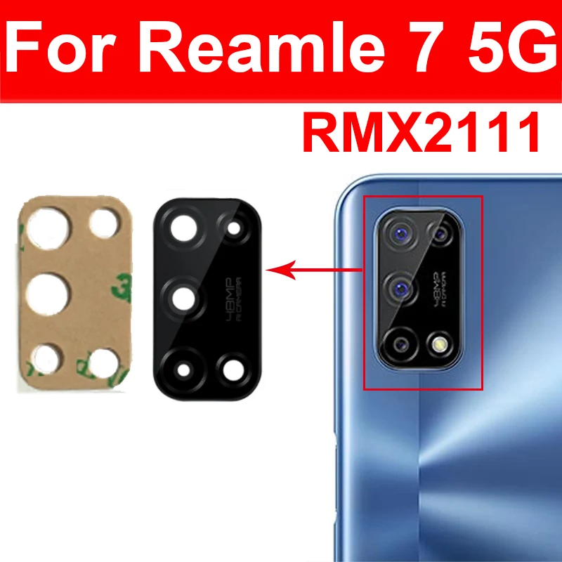 Back Rear Camera Glass Lens For Realme 7 7Pro 7i 7 5G Rear Camera Lens with Sticker Replacement Parts