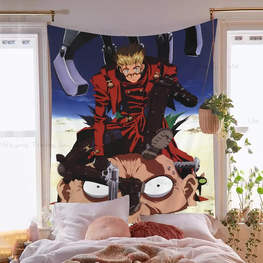 Anime Trigun Anime Tapestry Hanging Tarot Hippie Wall Rugs Dorm Wall Hanging Sheets