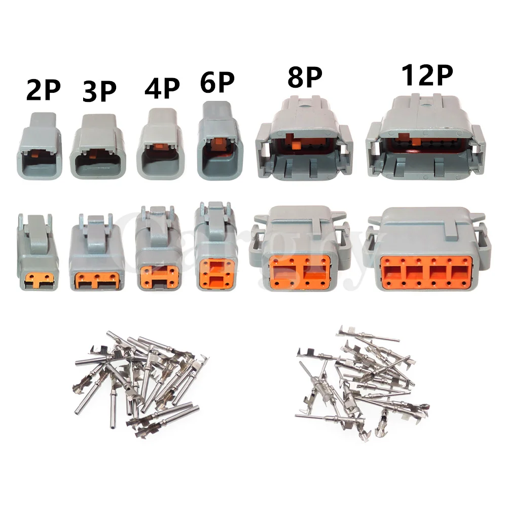 1 Set 2/3/4/6/8/12P DTM06-2S DTM04-2P AC Assembly Car Inlet Air Temperature Sensor Wire Plug DTM06-3S DTM04-3/4/6/8/12P