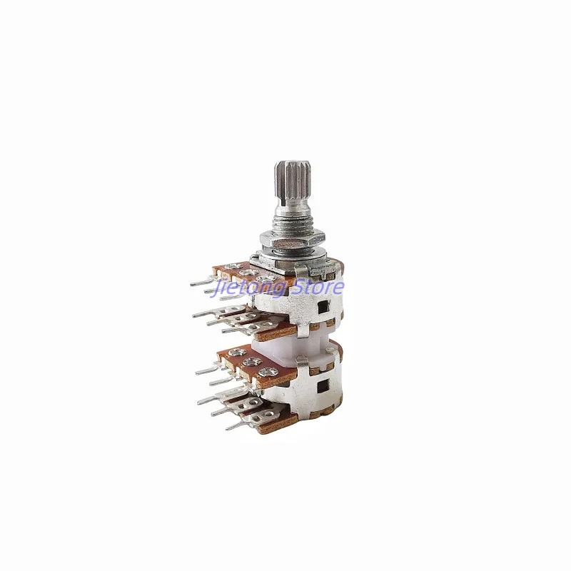 

1pc WH148 Potentiometer 4 Channels B50KX4 12Pins Audio Volume Amplifier Handle Length 15mm Plum Shaft