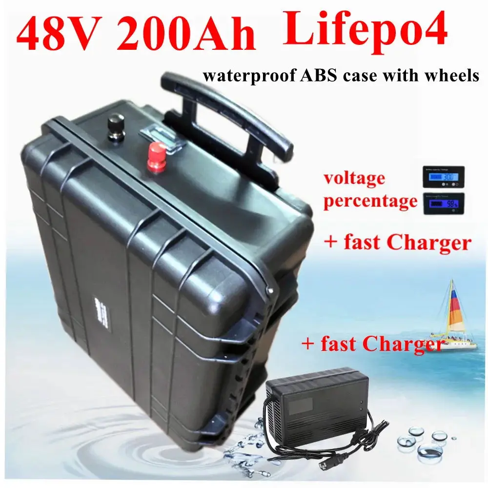 Brand high quality 48V 200Ah LiFepo4 Battery pack with strong BMS for electric car low speed car + 87.6V 20A charger