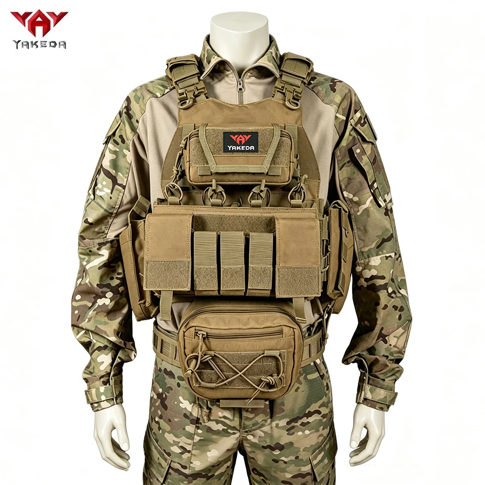 

YAKEDA Vest Plate Carrier Chalecos Tactico Quick Release Security Tactical Vest Removable 8832