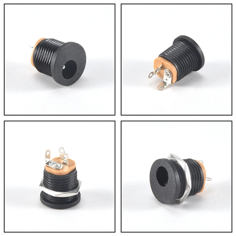 10 Pcs Panel Mount 2.1X5.5Mm Power Jack DC Socket