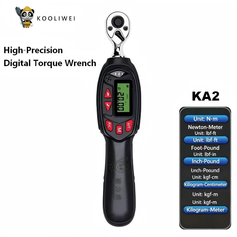 KOOLIWEI Short Digital Torque Wrench 1/4