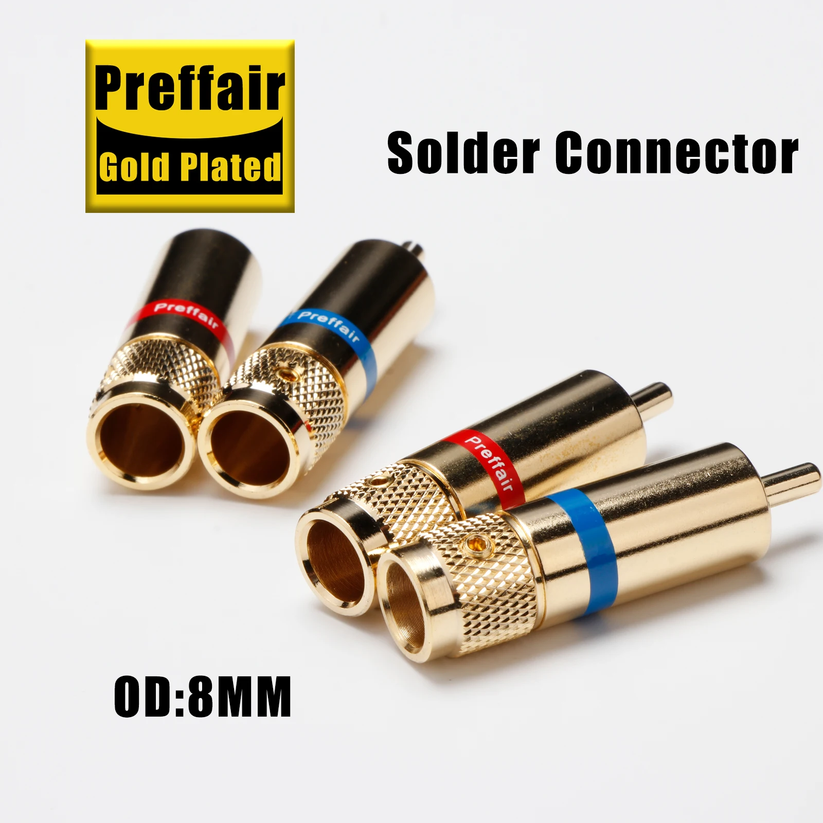 

Preffair R1726 4Pcs High-End RCA Plug Cable Male Connector For DIY Audio Video Cable Plug