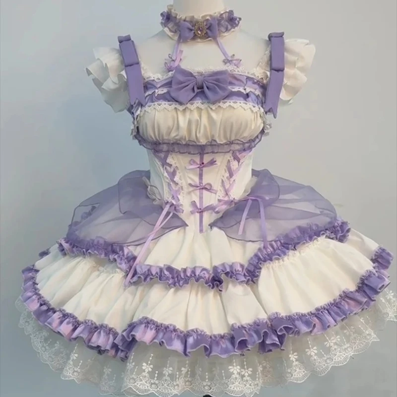 Purple Lolita JSK Ballet Dress - Cute Short Princess Gown for Women Coming-of-Age