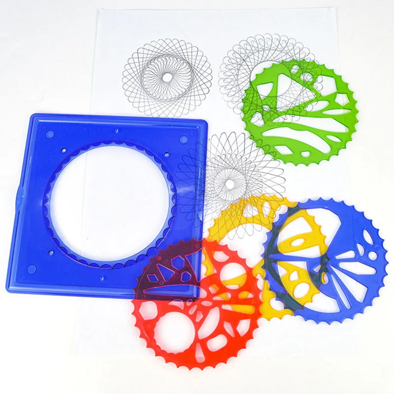 Classic Gear Wheel Spiral Circle Template Drawing Kit Toys Children Geometric Spirograph Curve Stencils Painting DIY Art Crafts