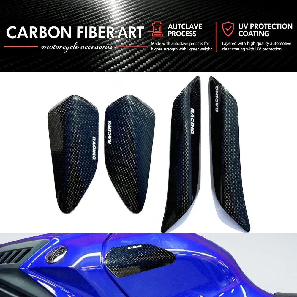 Motorcycle Carbon Fiber Tank & Tail Trim for Yamaha R1 / R1M (2015-2023)