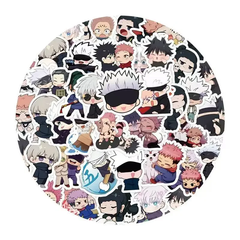 62Pcs Jujutsu Kaisen Anime Graffiti Stickers for Laptop Skateboard Bike Helmet Luggage Motorcycle Waterproof Decal Toy