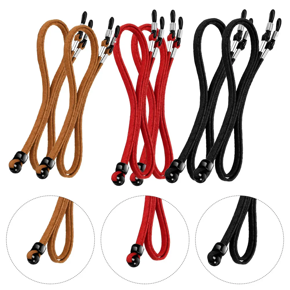 

6 Pcs Bracket Anti-loss Glasses Rope Eyeglasses Cord Suede Eyewear Chain Lanyard