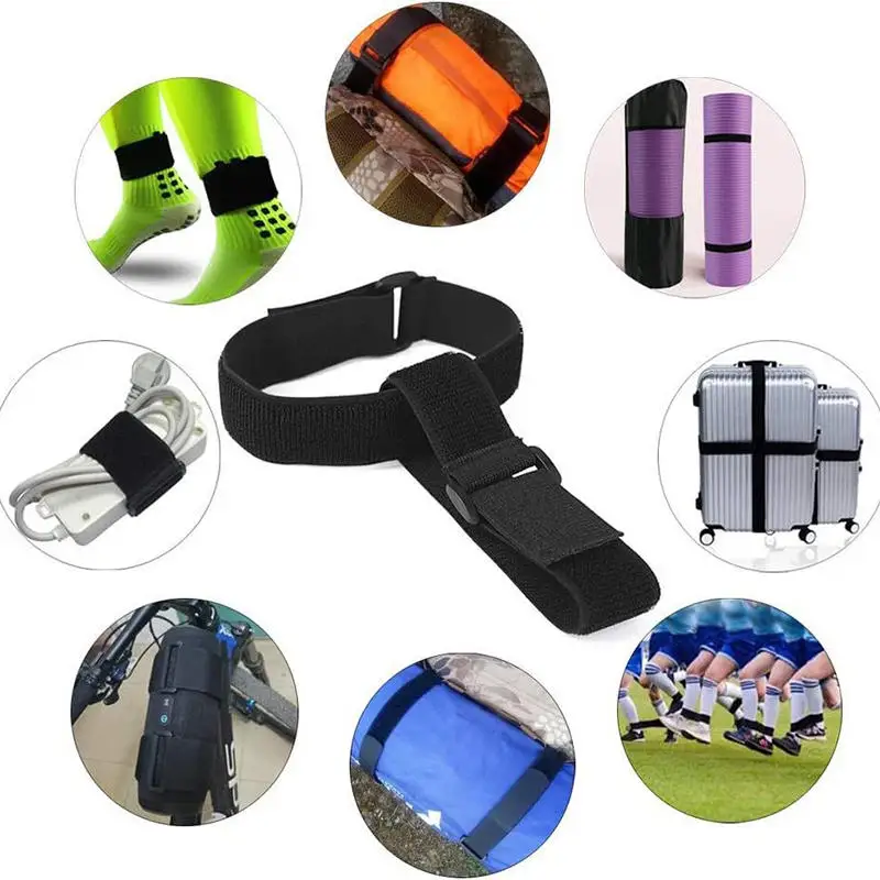 

2pcs Bike Leg Strap Elastic Cycling Trouser Straps for Men Women Self-Adhesive Hook and Adjustable Loop Straps for Pants