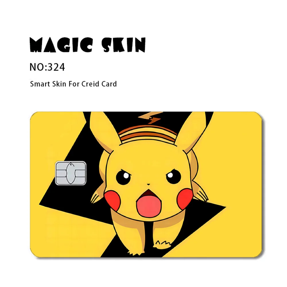 Pokemon Card Decals Credit Card Skin Stereo 2.5D HD Stickers Game Card Decal Card Film Skin Large Small Chip Waterproof Sticker