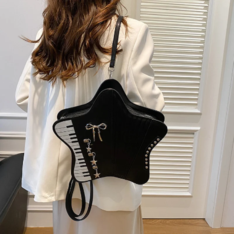 

The 2025 new retro piano-shaped single-shoulder bag from the Five-pointed Star bag is a trendy crossbody bag