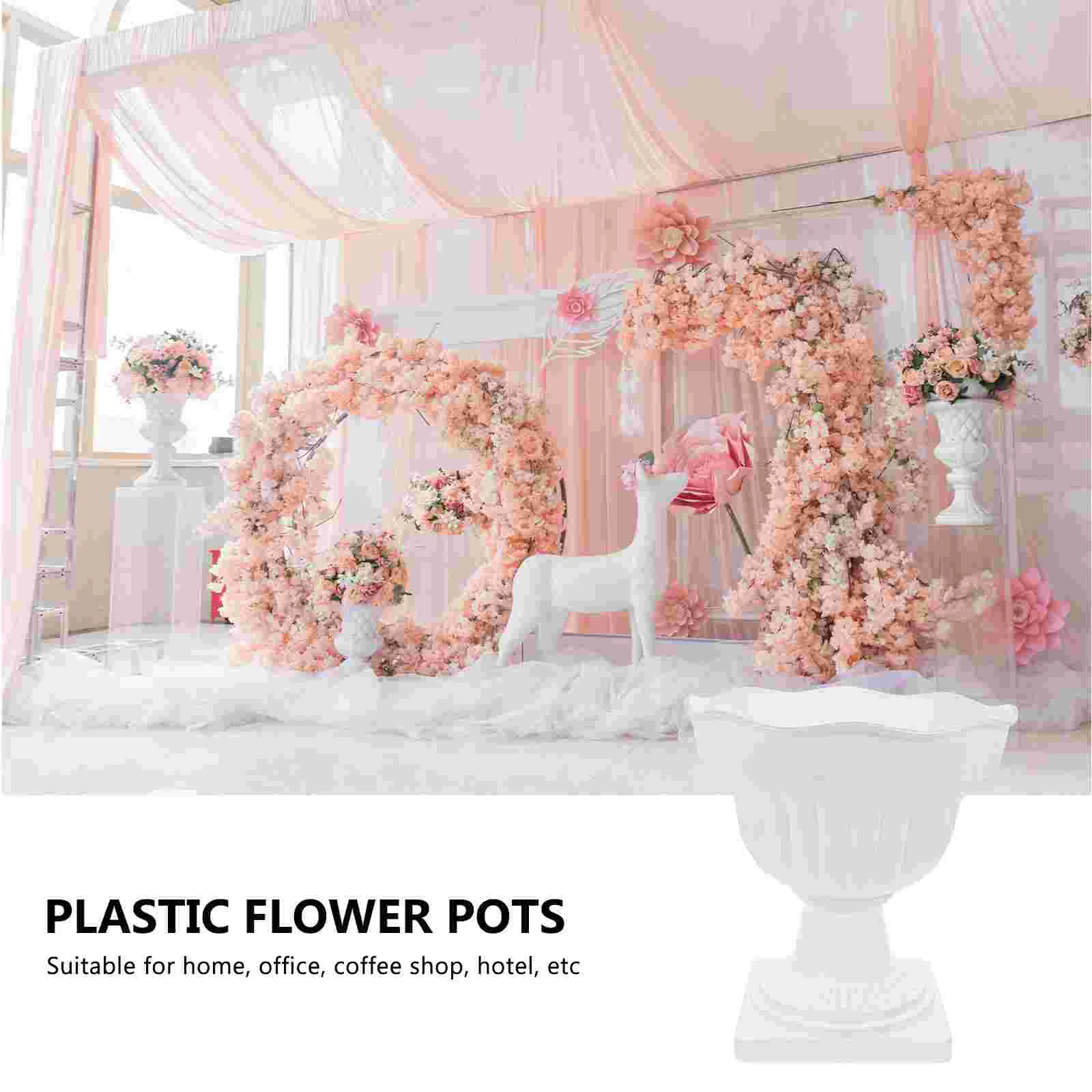 Extra Large Roman Column Plastic Flowerpot Vintage Home Office Decor Plant Container Road Guiding Planter Urns Garden