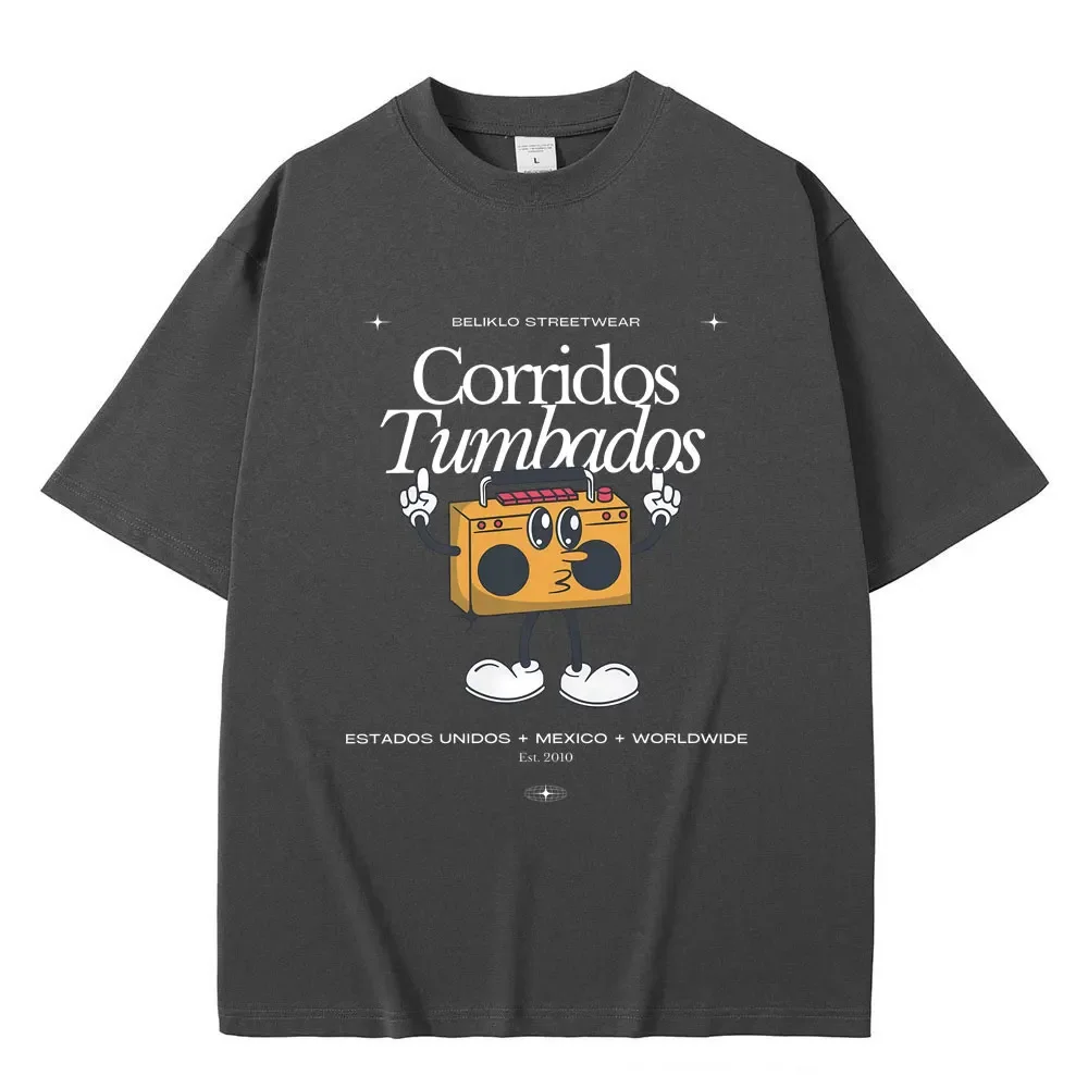 Singer Natanael Cano Corridos Tumbados Graphic T-shirt Male Hip Hop Vintage Streetwear Men Women Fashion Oversized Short Sleeve