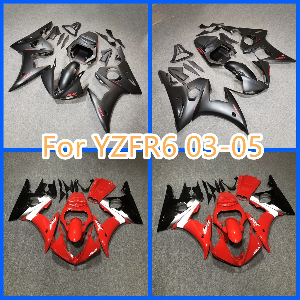 

Запчасти для мотоцикла послепродажного обслуживания корпуса для YZFR6 2003 2004 2005 YZF600 03 04 05 YZFR-R6 YZF R6 матовые черные обтекатели