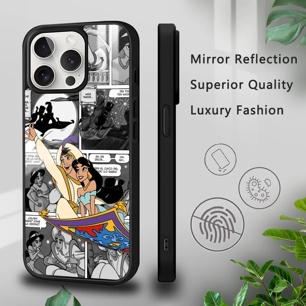 Cartoon Movie Aladdin Phone Case For iPhone 16 15 14 13 12 11 Pro Xs Max Mini Plus Celulares Hard Funda