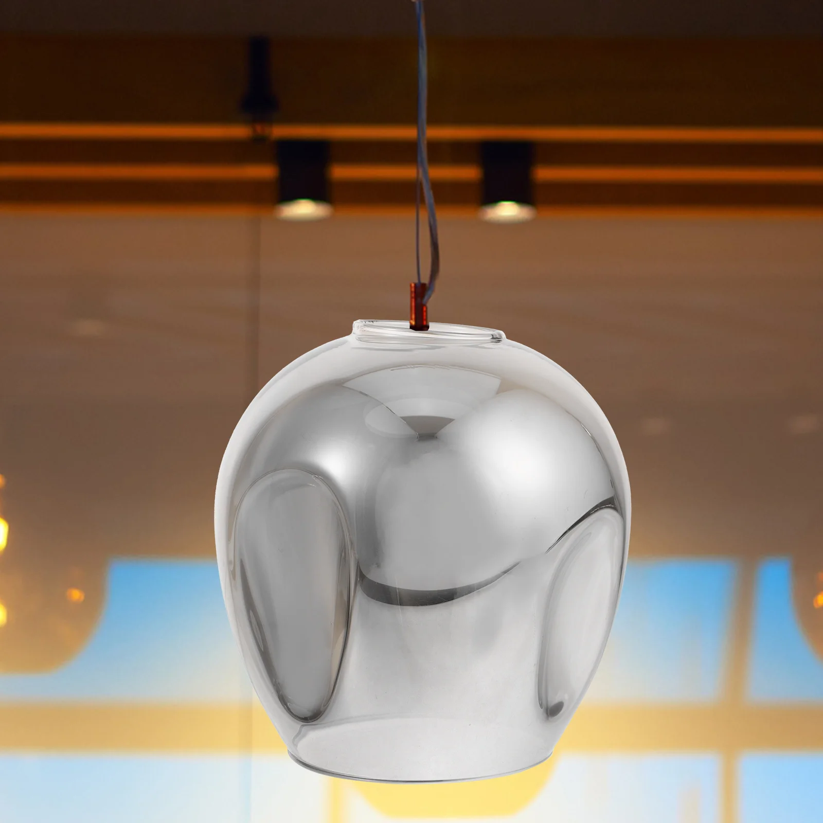 

Подвесной абажур Стеклянный подвесной светильник Декоративная крышка внутреннего освещения Прочный материал Вогнутая текстура Простая установка