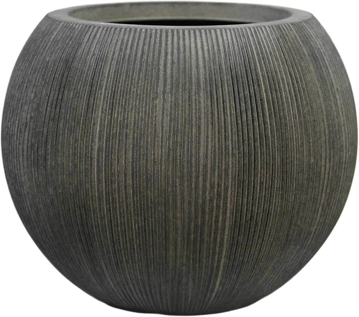 Large Round Plastic Planter with Drainage Hole & Plug, Ultra-Lightweight, All-Weather UV-Resistant, Plant-Friendly Design, Faux Stone Finish