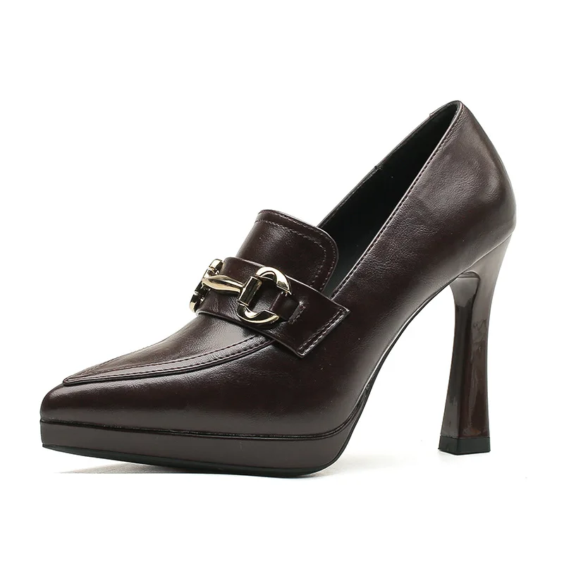 

Bloomsteps/пикантные непромокаемые женские туфли на высоком каблуке с заостренной тонкой металлической пряжкой на каблуке, женские туфли на очень высоком каблуке