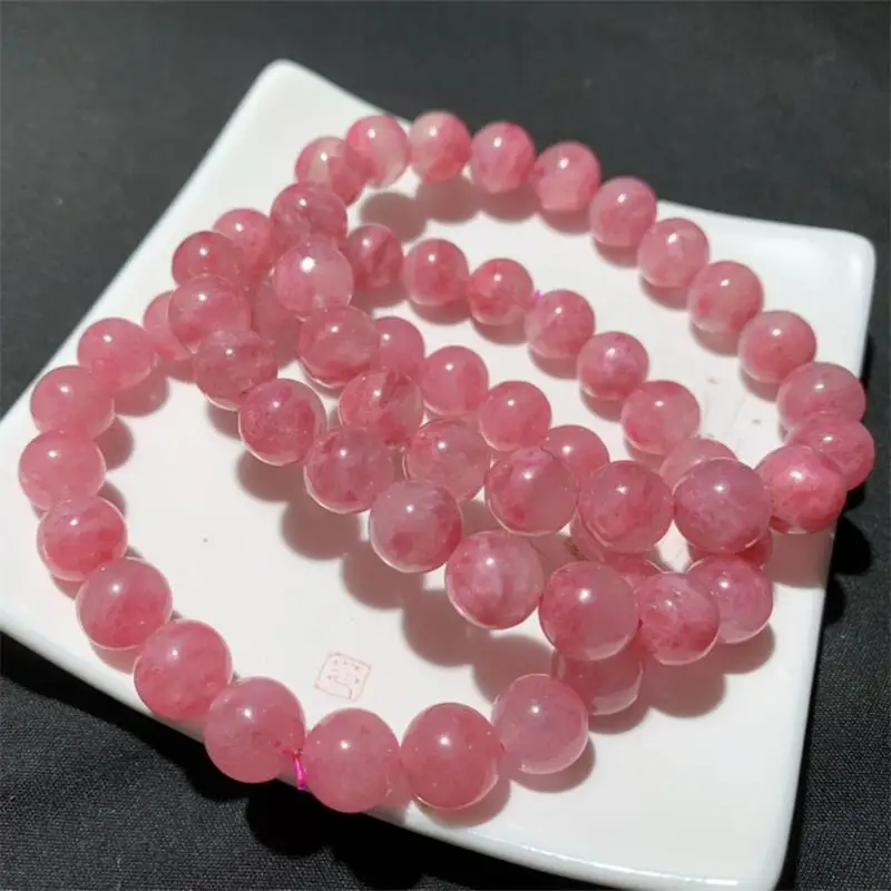 10MM Natural Rhodonite Bracelet For Women Men Love Gift Crystal Beads Strands Jewelry Holiday Gift 1PCS