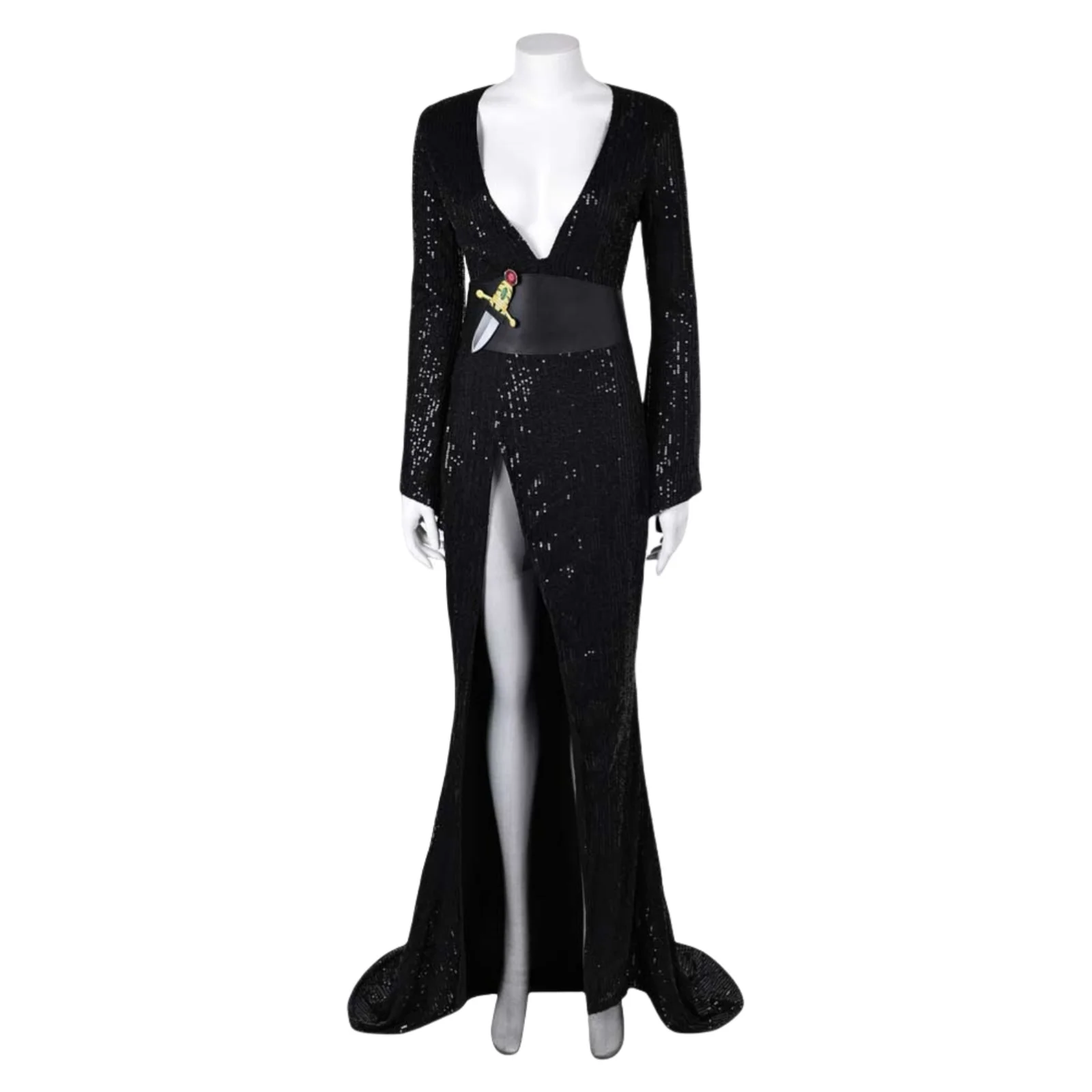 Elvira, Mistress of the Dark Cosplay Costume for Women Girls Men Adult Anime Outfit Halloween Cos Sexy Bead Dress D04