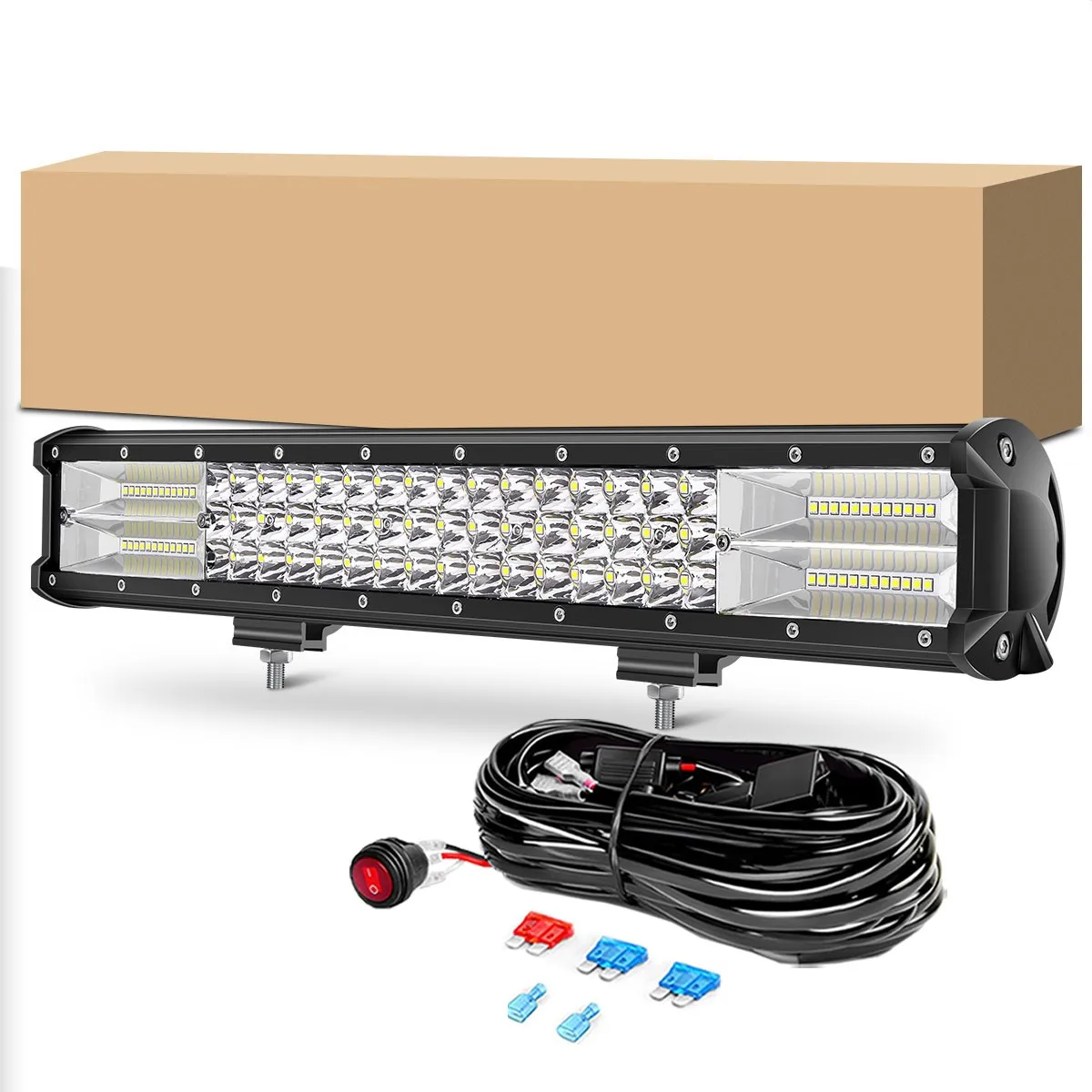 

12-дюймовая светодиодная панель Spot Flood Combo Beam Offroad Светодиодный рабочий фонарь с комплектом жгутов проводов для Jeep Off-Road Vehicle 4x4 ATV UTV